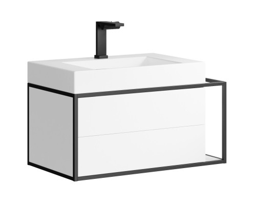 Комплект мебели белый глянец/черный 81,8 см Clarberg Logic LOG0108L + Tol.07.04.D + LOG0206