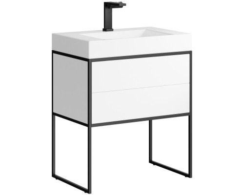 Комплект мебели белый глянец/черный 70 см Clarberg Logic LOG0107N + Tol.07.04.D + LOG0206