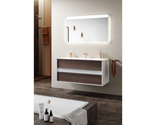 Комплект мебели белый глянец/крафт темный 100 см Clarberg Evolution EV0110CD + Pap.10.04.WG + GEN0210