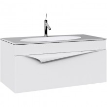 Тумба с раковиной белый матовый 100 см Clarberg Papyrus PAP0110 + EL.10.04.D
