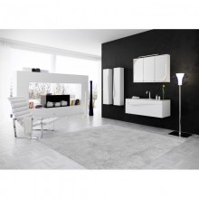 Комплект мебели белый матовый 120 см Clarberg Papyrus PAP0112 + EL.12.04.D + Pap.04.12/W