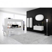 Комплект мебели белый матовый 120 см Clarberg Papyrus PAP0112 + Pap.12.04.DM + Dun.02.10/W