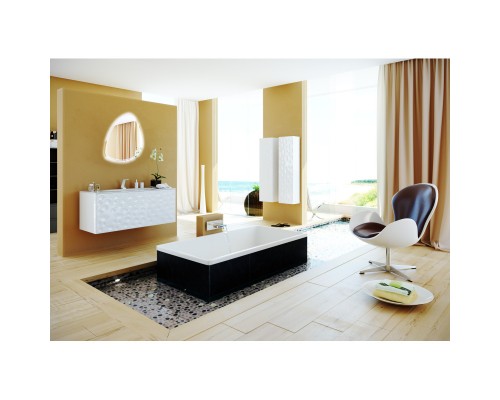 Комплект мебели белый глянец 120 см Clarberg Dune DUN0112 + EL.12.04.D + Stn.02.10