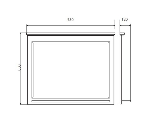 Зеркало 93x83 см белый глянец Comforty Тбилиси 00003132632