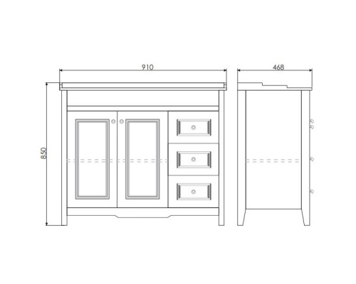 Тумба с раковиной белый глянец 91 см Comforty Тбилиси 00003132630