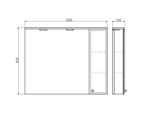 Зеркальный шкаф 100x82 см белый глянец Comforty Сочи 00003132226