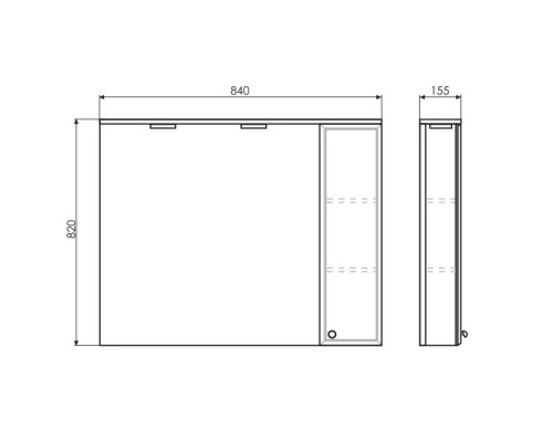 Зеркальный шкаф 84x82 см белый глянец Comforty Сочи 00003132119