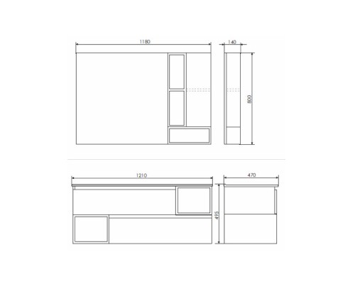 Зеркальный шкаф 118x80 см дуб бежевый Comforty Турин 00004137136