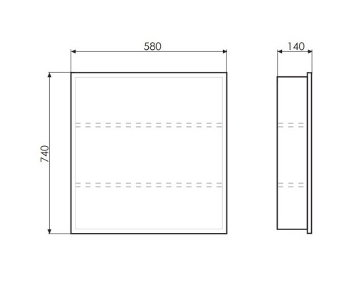 Зеркальный шкаф 58x74 см белый глянец Comforty Диана 00003121162