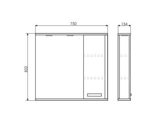 Зеркальный шкаф 75x83,2 см белый глянец Comforty Тулуза 00004136264