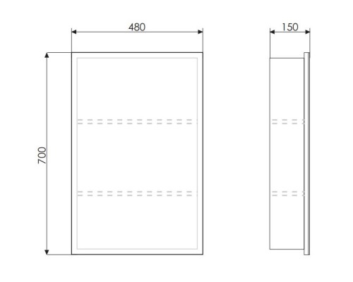 Зеркальный шкаф 48x70 см белый глянец Comforty Диана 00003118242