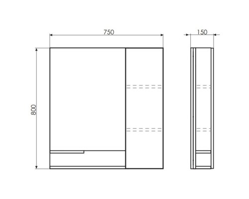 Зеркальный шкаф 75x80 см дуб белый Comforty Верона 00004137100