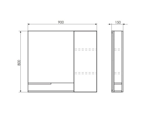 Зеркальный шкаф 90x80 см дуб белый Comforty Верона 00004136714