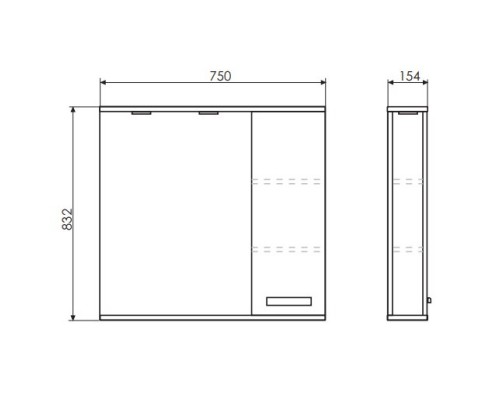 Зеркальный шкаф 75x83,2 см сосна лоредо Comforty Марио 00003121624