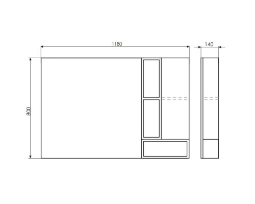 Зеркальный шкаф 118x80 см дуб белый Comforty Прага 00004136262