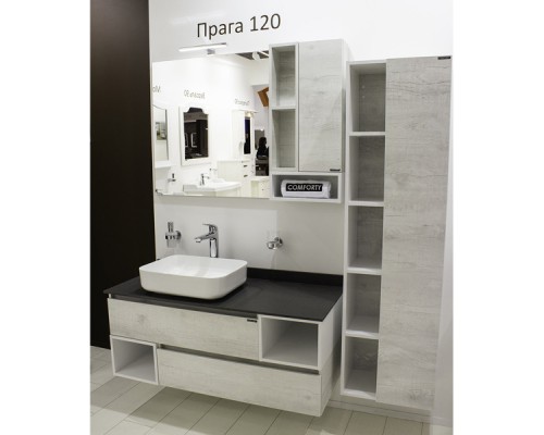 Тумба с раковиной дуб белый 120 см Comforty Прага 00004136269