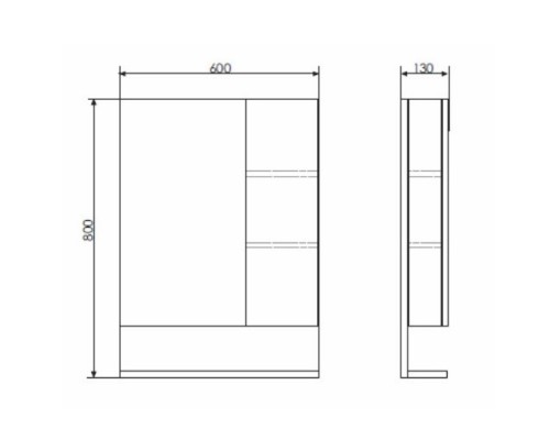 Зеркальный шкаф 60x80 см дуб сонома/белый Comforty Рига 00004142211