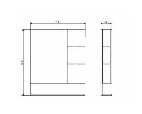 Зеркальный шкаф 70x80 см дуб сонома/белый Comforty Рига 00004142212