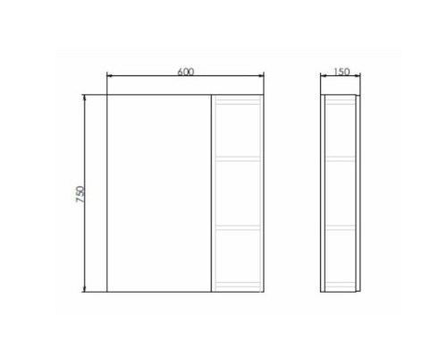 Зеркальный шкаф 60x80 см дуб сонома Comforty Тромсе 00004142221