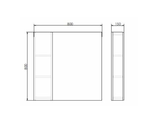 Зеркальный шкаф 80x80 см дуб сонома Comforty Тромсе 00004142222