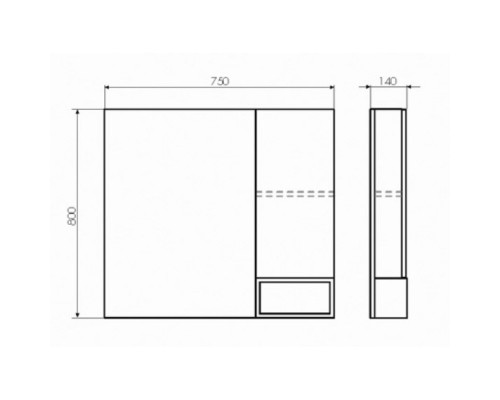 Зеркальный шкаф 75x80 см дуб бежевый/белый Comforty Турин 00004144198