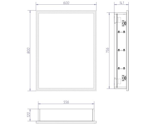 Зеркальный шкаф 60x80 см белый R Conti Allure MBK005