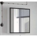 Зеркальный шкаф 60x70 см белый глянец/черный Corozo Айрон SD-00000392