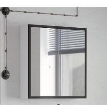 Зеркальный шкаф 60x70 см белый глянец/черный Corozo Айрон SD-00000392