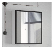 Зеркальный шкаф 70x70 см белый глянец/черный Corozo Айрон SD-00000408