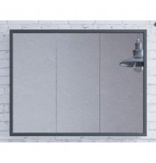 Зеркальный шкаф 90x70 см белый глянец/черный Corozo Айрон SD-00000409