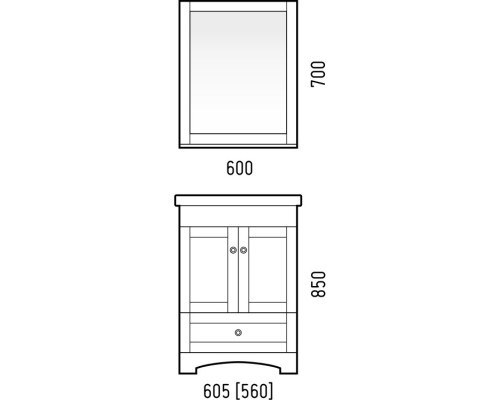 Тумба белый матовый 56 см Corozo Техас SD-00000361