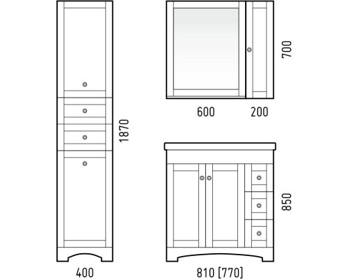 Тумба белый матовый 77 см Corozo Техас SD-00000323