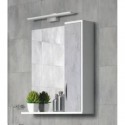 Зеркальный шкаф 65x70 см белый глянец/бетон Corozo Чикаго SD-00000302