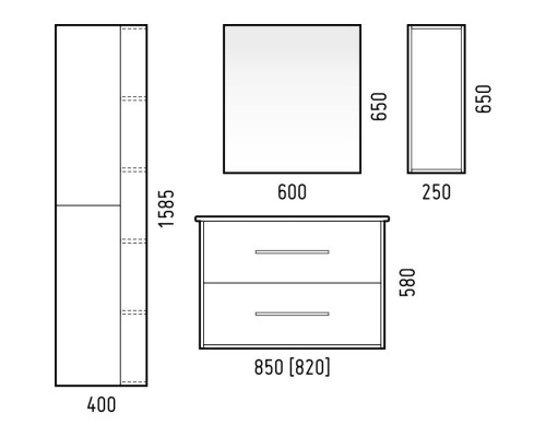 Тумба белый глянец/антик 82 см Corozo Гольф SD-00000349