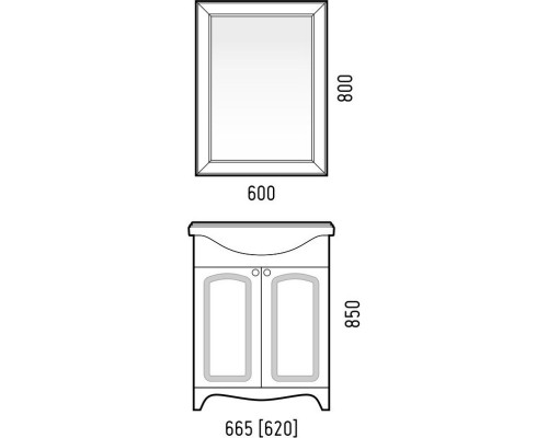 Зеркало 60x80 см белый глянец Corozo Классика SD-00000270