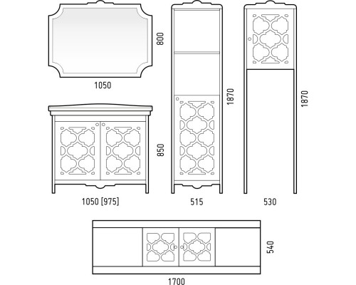 Зеркало 105x80 см белый матовый Corozo Манойр SD-00000272