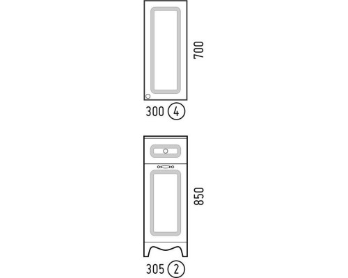 Тумба белый глянец 30,5 см с бельевой корзиной Corozo Классика SD-00000336