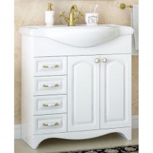 Тумба с раковиной белый глянец 81 см Corozo Классика SETSD-00000351/SD-00000376