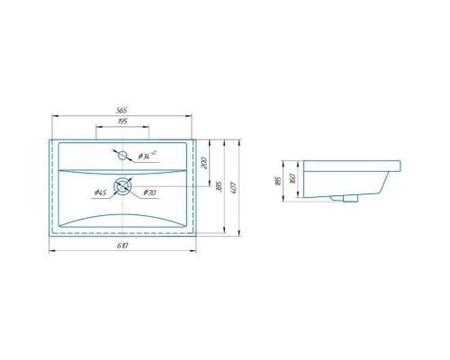 Тумба с раковиной белый глянец/черный 61 см Corozo Айрон SETSD-00000399/SD-00000380