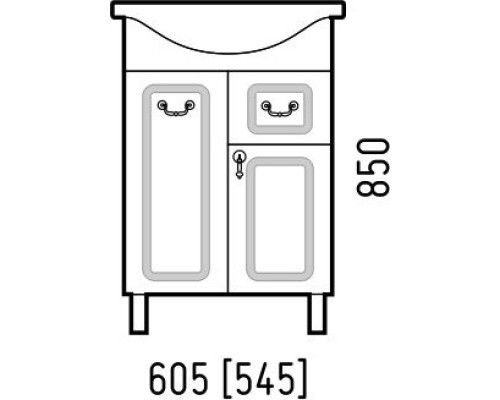 Тумба белый глянец 54,5 см Corozo Элегия Ретро SD-00000010