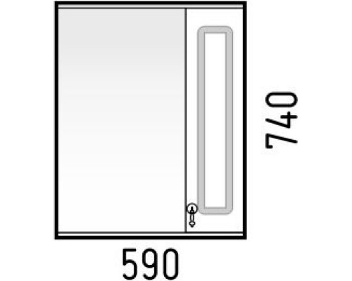 Зеркальный шкаф 59x74 см белый глянец R Corozo Элегия Ретро SD-00000006