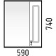 Зеркальный шкаф 59x74 см белый глянец R Corozo Элегия Ретро SD-00000006
