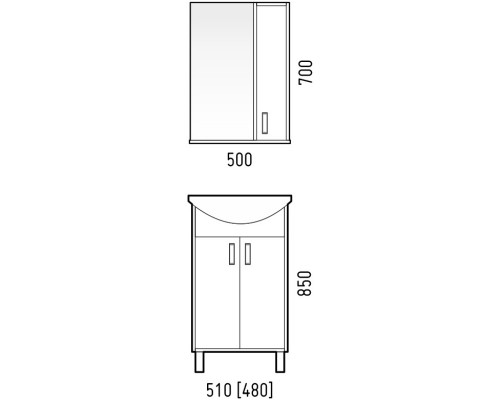 Тумба белый глянец/красный матовый 48 см Corozo Колор SD-00000696