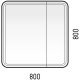 Зеркальный шкаф 80x80 см белый матовый Corozo Алабама SD-00000902