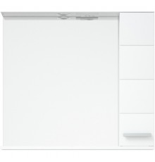 Зеркальный шкаф 80x74 см белый глянец/белый матовый R Corozo Денвер SD-00000532
