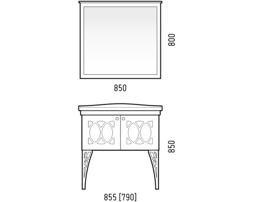 Зеркало 85x80 см белый матовый Corozo Таормина SD-00001109