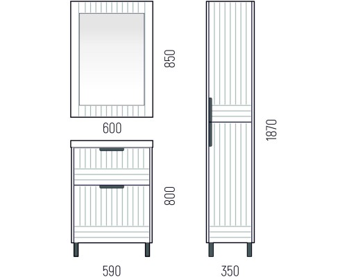 Тумба графит матовый 59 см Corozo Терра SD-00001324