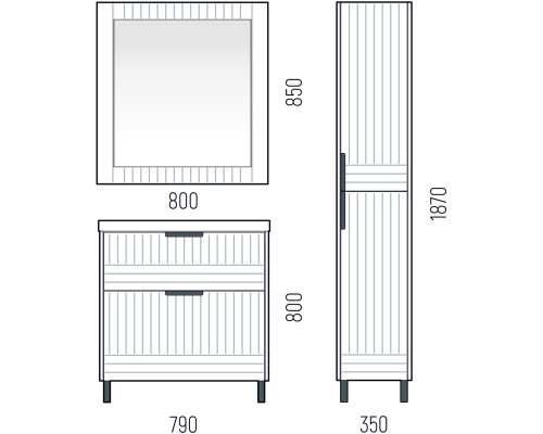 Тумба графит матовый 79 см Corozo Терра SD-00001323