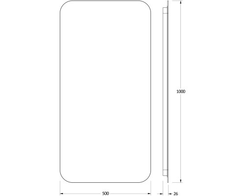 Зеркало 50x100 см Defesto Opti DF 2805