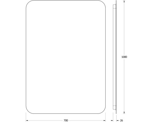 Зеркало 70x100 см Defesto Opti DF 2809